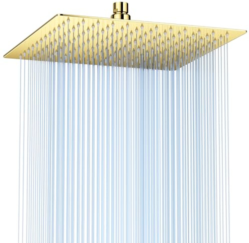 16 Zoll (40.5cm) Regendusche Duschkopf – Edelstahl, Hochdruck, Ultradünn, 360° Schwenkbar – Großer Luxus-Kopfbrause für Spa-Duscherlebnis, Einfache Montage