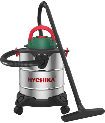 HYCHIKA 3 in 1 Wet and Dry Vacuum Cleaner, Power: 1200 W, 20 L Stainless Steel Tank, 6 M+ Cleaning Range (2.5 M Power Cores + 3.5 M Soft & Hard Hose), for Garden Outdoor Floor Sofa Cleaning