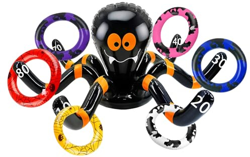 Aufblasbares Ringwurfspiel,Ringwurfspiel Kinder Outdoor Ostern Indoor Spiele,Wurfspiel mit Wurfringe Familie Spiele Gartenspiele Party Requisiten Gastgeschenke für Kinder Sommerparty
