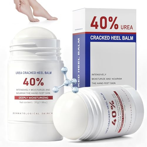 Lot de 2 Crème d'Uree 40% pour Pieds Très Secs et Abîmés,Crème pour les Pieds Secs et Fissurés,Réparatrice Hydratante pour secs et fissurés, mains, coudes, Facile à Transporter,60g