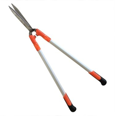 EMPOTEC Forbici Telescopiche da Giardino, Cesoie Taglia Siepi e Rami, Manici in Alluminio Regolabili 100-150 cm, Impugnatura Ergonomica Antiscivolo Svettatoio Potatura