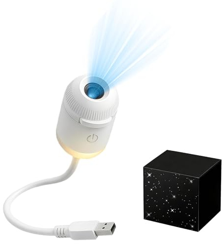 2-i-1 galaxprojektor nattlampa, 2-i-1 nattlampa + galaxprojektor, justerbar ljusstyrka 360° roterande design och USB-kraft för bil- och sovrumsdekoration för vuxna och barn (3 bilder)