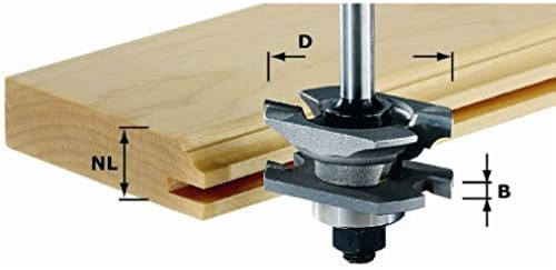 Festool Profil-Nutfräser HW S8 D46 x D12 – Nutfräser für Rahmentüren | Hartmetall-Fräser für Feder-Nut-Verbindungen, umbaubar für Nut- oder Federfräsung, Schaft-Ø 8 mm, D 46 mm