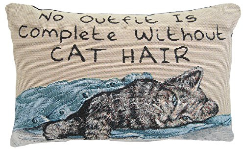 Manual 12.5 x 8.5-Inch Decorative Throw Pillow, Without Cat Hair