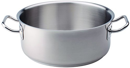Pentole Agnelli COIX3106E36 Casseruola Bassa con Maniglie, Acciaio, Argento, 36 cm