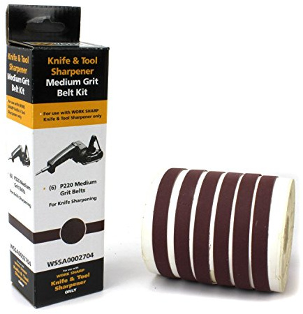 WORK SHARP® WSKTS Belt Kit 220 - Premium Ersatz Schleifband Set Körnung 220 - Gewebe-Schleifband in Industrie Qualität - 6 Stk. Schärfbänder für Knife & Tool Sharpener