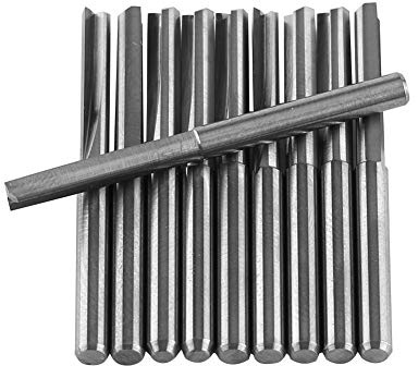 10pcs 3.175mm carburo de tungsteno Fresa CNC Fresa de corte doble Flautas rectas Rotary Rotars Set