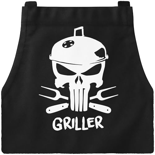 MoonWorks® Grill-Schürze mit Spruch Grillseargent Born to Grill-Geschenke Männer Skelett