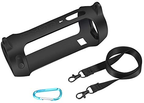 XIZONLIN Bluetooth Lautsprecher Schutzhülle, Silikon Tragetasche Hülle Case Schutz mit Karabiner und Schultergurt für JBL Pulse 4 Bluetooth Lautsprecher