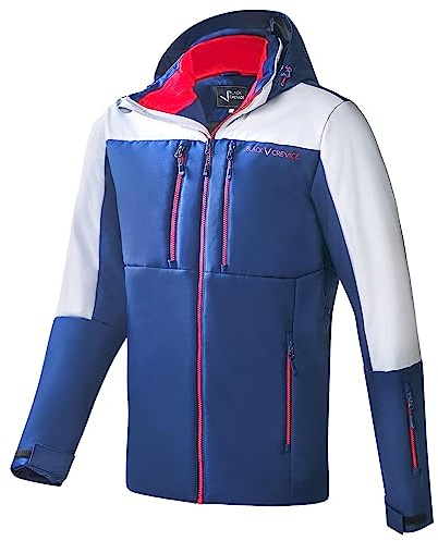 Black Crevice Herren Skijacke I Hochwertige Winterjacke Herren aus 100% Polyester I Modische Herren Skijacke I Wind- & Wasserabweisende Outdoorjacke Herren I Atmungsaktive Ski-Jacke