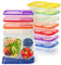YOUEON 14 Pack Lunch Boxes, 3 Compartments Plastic Lunch Boxes for Kids, Reusable Meal Prep Containers with Lids, Divided Snack Food Storage Boxes for Traveling, Work, School, Picnic, 7 Colors
