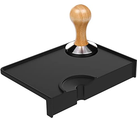 Tampermatte Silikon Espresso Tamper mit Kantenschutz - Tamping Matte Anti-Rutsch Tampen incl. Kaffee Tamper Matte Stellplatz für Schützt Arbeitsplatte Kaffeeecke, Ideales Siebträger Zubehör 21.2x15cm