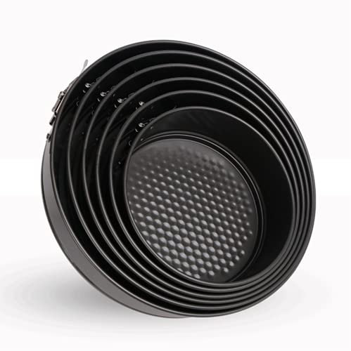 BAtlam Spring Tray Teglia per Cheesecake Antiaderente, Tortiera Rotonda a Prova di Perdite Nera (Dimensioni: 12 cm) (26 cm)