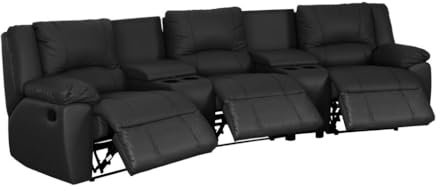 Vente-unique-Relaxsofa 3-Sitzer - Leder - Schwarz - Aroma