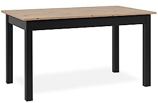 möbelando Esstisch >Coburg< ausziehbar 180cm, Artisan Eiche/Schwarz - 140/180x76,5x80 (BxHxT)