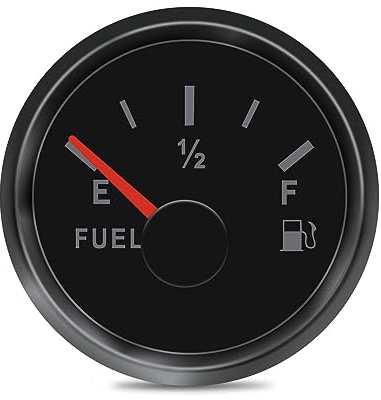 TIKSCIENCE 73-10 ohm Marine Fuel Lever Gauge 2 52mm Universal Boat Fuel Gas Tank Meter 9-32V with Led Backlight Fit for Car Truck Generator Engine, Black | Universal Boat Fuel Gas Tank Meter 9-32V, Fit for Car Truck Generator Engine, Black