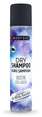 Morfose Shampoo Secco Con Biotina & Collagene Per Capelli Colore Scuro 200ml, Nessun Residuo Bianco, Rinfrescamento Istantaneo, Prodotto In Turchia