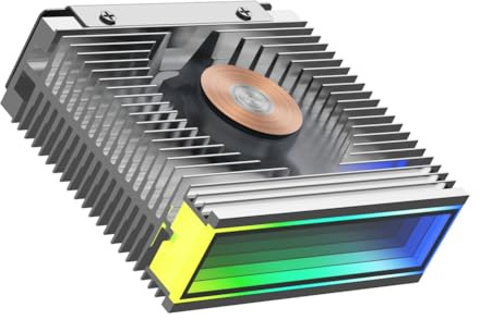MANDDLAB SSD-KüHler KüHler S50 M.2 2280 Top Mirror ARGB Dual-PWM-LüFter Silber