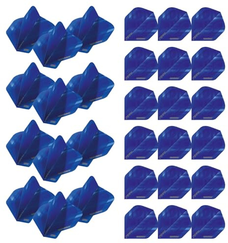 WINMAU Prism Zeta Color Design Extra Dicke Dart-Flights – 10 Sets pro Packung (30 Dart-Flights insgesamt) (Blau)