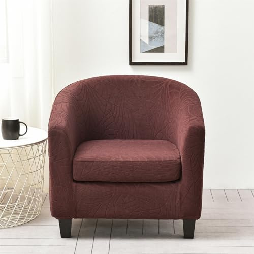 Morbuy Wasserdicht Sesselbezug Stretch mit Armlehne, 2er Set Sessel Überzug Universal Sesselhussen Stretch Weich Sesselüberzug Elastisch Hussen für Clubsessel (Braun)