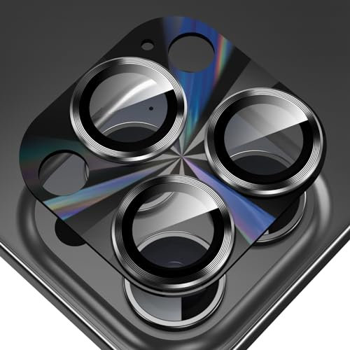 Fewdew Protection Objectif Caméra pour iPhone 15 Pro Max/iPhone 15 Pro,9H Film lentill de Protection [Le verre rayure] [Ultra HD] Anneau en métal Caméra Protecteur
