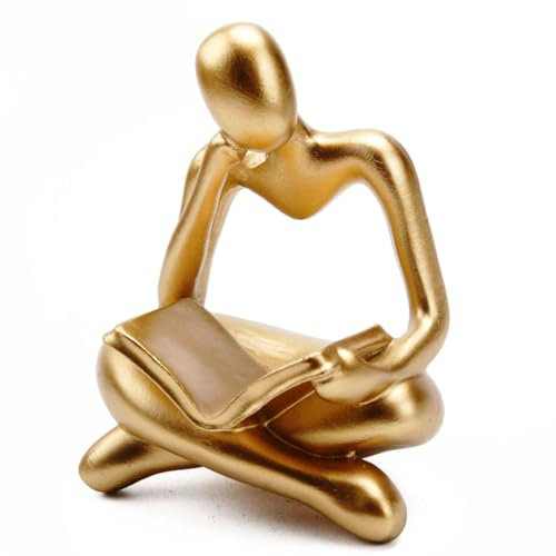 PIGPIGFLY Statue de Lecteur,Figurines décoratives pour Le Salon, Le Magasin de Maison, Sculptures d'art Abstrait, décoration de Bureau, en polyrésine, Cadeau