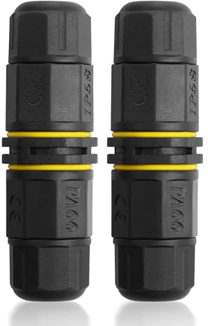 JSADZKJ IP68 Waterproof Electrical Cable Connector Outdoor Waterproof M20 2 Pole Plug Connector Wire Range(Ø3 4.5-10mm) for Outdoor Led Lighting,Street Lamps and Street Landscape Lights 2pcs (2PIN)