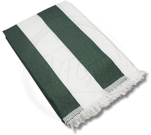 Tenda Sole Strisce Esterno Balcone Terrazzo Veranda Gazebo Portico con Anelli e Ganci per Applicazione, Resistente e Lavabile, 100% Poliestere Durevole, Tinta Righe (Verde_Bianco, 290x290)