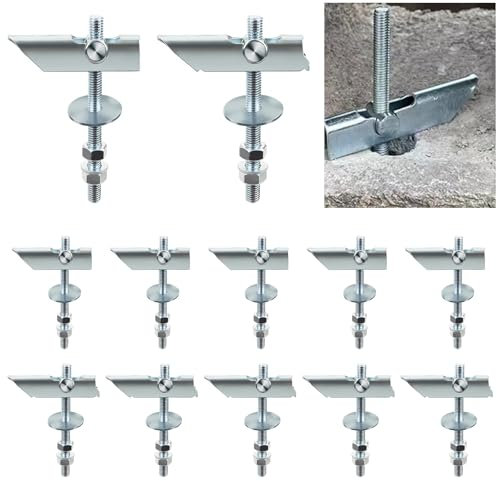 Fomiata Lot de 12 chevilles à bascule M6/M8 x 100 mm, pour plaque de plâtre, ancrage à bascule pour la fixation en acier au carbone, pour suspension d'objets lourds, pour le montage au plafond ou aux