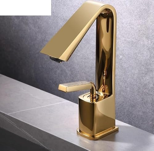 Grey hot and Cold Water Faucet undercounter Basin washbasin Bathroom Counter Basin, Gold