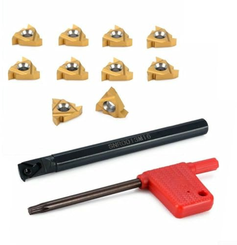CNC Lathe Threading Turning Tool Holder SNR0013M16 Boring Bar + 10Pcs Carbide Insert 16IR AG60 + 1 Wrench