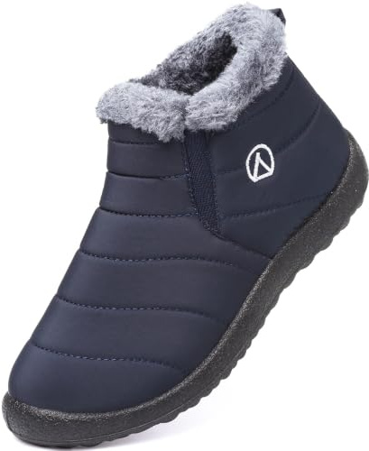 LAZAZAFI Botas de Nieve para Niñas y Niños - Invierno Calentar Forrada Impermeables Exterior Antideslizante Planas Casual Caminar Azul 37 EU