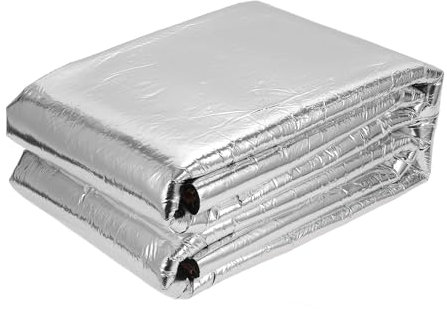 A ABSOPRO 394 Mil 10 Mm 0,61 Pied Carré Tapis D'Insonorisation Pour Voiture En Fibre De Verre Matériau Isolant Thermique Auto-Adhésif Pour Capot De Bateau 78,74X39,37 Ton Argent
