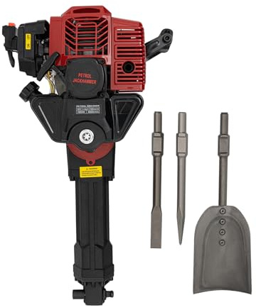 LENDISIY Petrol Tree Digger, 52CC 2-Stroke Gas Powered Concrete Breaker Demolition Hammer Garden Tree Excavator, Portable Handheld Trencher Digger Machine Post Hole Digger for Garden and Farm