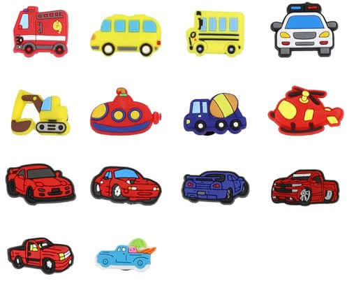 Cinsenten Schuh Anstecker Set für Kinder Jungen, Charms & Schuhanstecker Pins für Crocs-Schuh Clog Bag Dekoration Geschenk zu Weihnachten Geburtstag (Autos)