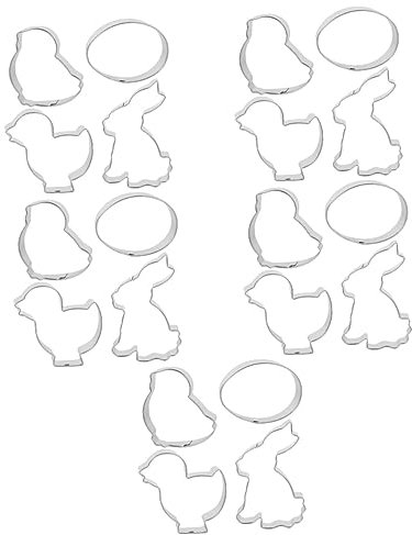 Alipis 5 Juegos Plantillas De Pascua Hornear Plantillas De Galletas Planchas De Asar Planchas Para Asar Cortador De Galletas Molde De Torta Acero Inoxidable Silver 8 Uds * 5