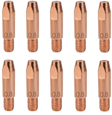 NCTNCX 10 StüCk schweißdüsen 0 8 mm Schweißdüsen m6 | SchweißDüSen Set,SchweißKontaktspitzen,FüR 24kd Mig/Mag SchweissgeräT