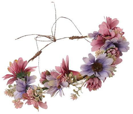 VICASKY Vintage Blumenkranz Haarschmuck Aus Kleine Chrysanthemen Florales Stirnband Für Frauen Leichtes Vielseitiges Haarkranz Headpiece Für Hochzeit Urlaub Und Festival