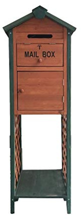 CCKUYT Buzón de Correos Vertical Impermeable de Gran Capacidad, de Madera Natural, para periódicos, revistas, Seguridad, para Pared Exterior y Bodas.
