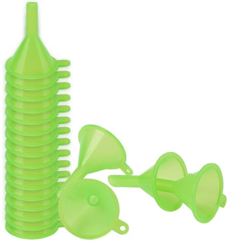 BEAMARKER 20 embudo Pequeño Verde de Plástico de Cuello Estrecho, Mini Embudo de Cocina, Herramienta para Rellenar Botellas, para Transferencia de Líquidos, Aceites Esenciales, Arte En Arena, Perfumes