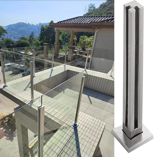 Kit per ringhiera in vetro, in acciaio inox, con morsetti per scale e balconi, sistema di ringhiera in vetro dal design moderno
