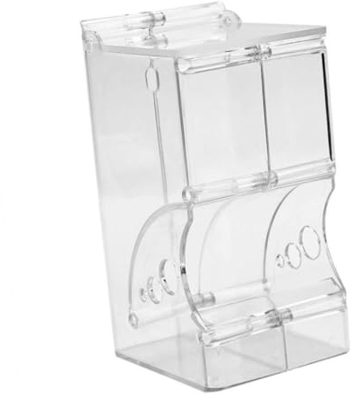 FIXOSHEE Transparent Automatic Hamster Food Dispenser with Thickened Plastic Bowl Refillable Pet Feeder for Rabbits Squirrels and Small Animals Anti-spill Cage Feeding Station