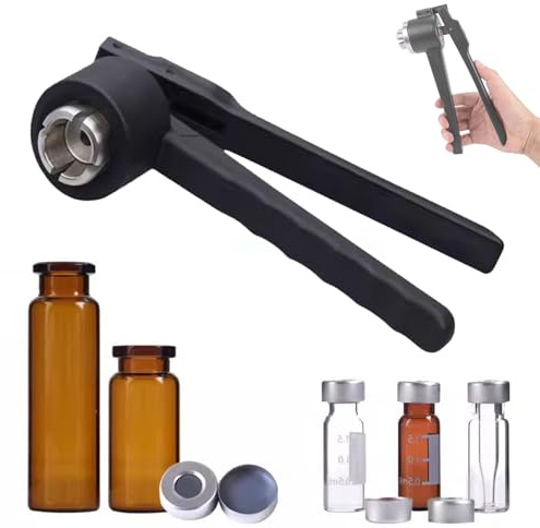 BoluDukNN Crimpadora Manual De Viales De Aluminio Completo (8-32Mm), Crimpadora De Viales Abatible, Herramienta De Crimpado De Tapas De Botellas, MáQuina Taponadora Manual De Acero Inoxidable 28mm