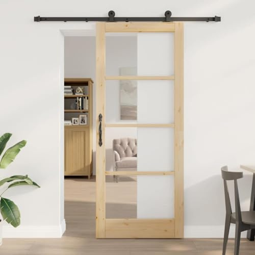 Türen Schranktüren für Schlafzimmer,Schiebetür Braun 86 x 211 cm Holz und Metall,Zimmertür für Wohnzimmer,Büros,Kliniken