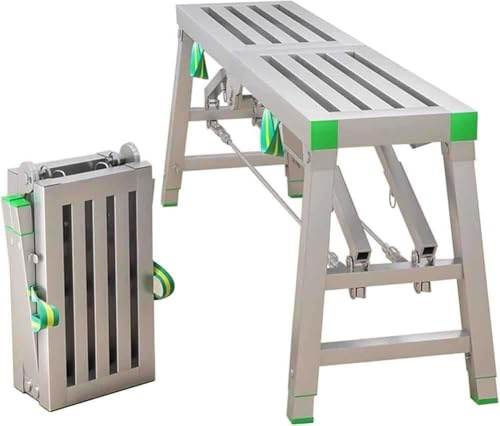 Plataforma de trabajo plegable, altura ajustable, andamio portátil para proyectos de construcción y bricolaje