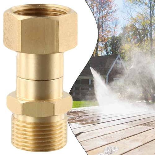 UTTASU Giunto girevole per idropulitrice ad alta pressione con filettatura M22 da 14 mm, con protezione anti-piega, connettore girevole a 360° per tubo e giunto, evita torsioni, compatibile con