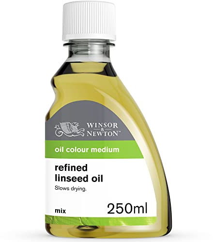 Winsor & Newton 3039748 Gereinigtes Leinöl für Ölfarben, alterungsbeständig, steigert den Glanz und die Transparenz von Ölfarben, verlangsamt den Trocknungsprozess - 250ml Flasche