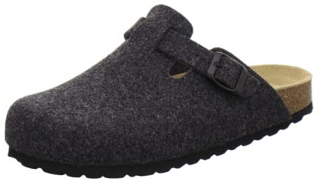 AFS-Schuhe Herren Hausschuhe geschlossen aus Filz, Bequeme, warme Winter Clogs, Made in Germany, 36900 (44 EU, anthrazit)