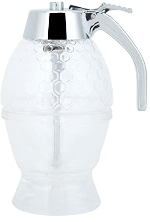 Honey Dispenser Container With Stand - No Drip Pot for Maple Syrup and Honey - Jar With Stand