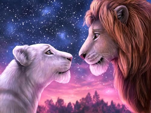 HUASHUZI 5D Diamond Painting König der Löwen Diamant Painting Anime Set Full Bilder Diamant Malerei Poster Erwachsene Kreuzstich Kits
